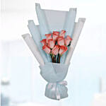 10 Orange Roses & Kifaya Cake 4 Portions