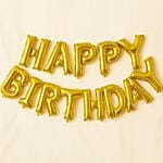 Air Filled Golden Letter Foil Birthday Balloons
