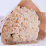 Beautifully Tied With Ribbon White Rose Bouquet