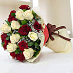 Beauty Of Red N White Twenty Roses
