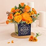 Best Boss Ever Orange Vase