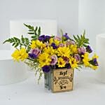 Best Wishes Flower Square Vase