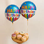 Birthday Festive Cupcake N Balloons Set