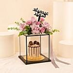 Birthday Gifts Purple Roses N Ferrero Rocher Cake