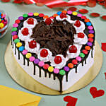 Black Forest Gems Decorated Heart Cake 1 Kg