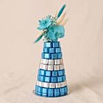 Blue And White Chocolates N Flowers Fountain