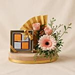 Bostani Chocolate N Artificial Rose Tray
