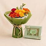 Bostani Congratulations Chocolate Box With Rose Bouquet