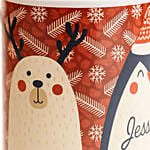 Cute Reindeer Name Personalized Mug N Coaster Red