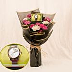 Esprit WomenS Watch N Pink Flower Bouquet