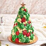 Festive Tree Designed Red Velvet Cake