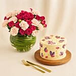 Flowers Bowl N Chocolate Cake Combo