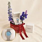 Fontenay Paris Watch For Her N Delphinium Flower Box