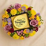 Friendship Day Mini Cake N Flowers Bowl