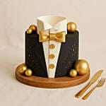 Gold N Black Tuxedo Fathers Day Cake