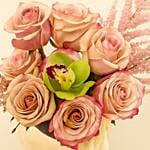 Golden Cup Pedestal Flower Vase