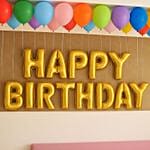 Golden Letter Birthday Balloons With 50 Colorful Balloons