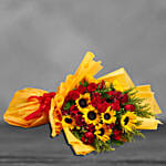 Grand Bouquet Of Roses N Sunflowers