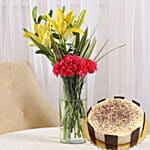 Happy Flowers & Tiramisu Cake 12 Portions
