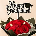 Happy Graduation Red Roses Bouquet
