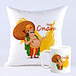 King Mahabali Happy Onam Printed Mug And Cushion