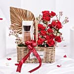 Love Basket Red Roses N Perfume