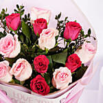 Love You Mom Red N Pink Rose Bouquet