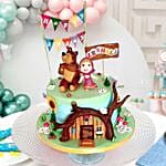 Masha And Bear Theme Cake 16 Portions Chocolate
