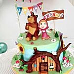 Masha And Bear Theme Cake 16 Portions Vanilla