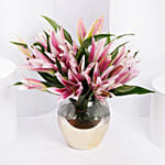 Mothers Day Pink Lily Radiant Vase