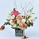 New Year Wishes Flower Vase