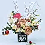 New Year Wishes Flower Vase