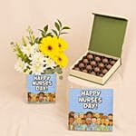 Nurses Gift Combo Flower Vase N Chocolate
