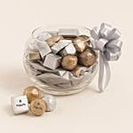 Patchi Chocolate Bowl N Yellow Rose Flower Bouquet