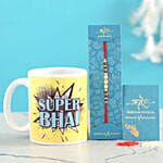 Pearl Rakhi And Super Bhai Mug Combo