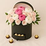 Peony Flower Box With Chocolates Drawer