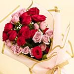 Pink And Purple Spray Roses Bouquet