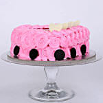 Pink Floral Heart Cake 1.5 Kg