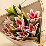Pink Lilies Flower Bouquet