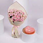 Pink Rose n Heart Shape Cake Combo