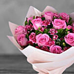 Pink Roses With Carnations Bouquet