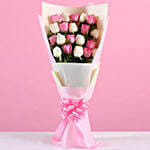 Pink White Roses & Black Forest Cake 12 Portions