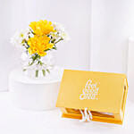 Premium Feel Good Tea Yellow Box N Rose Vase