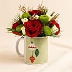 Red Rose N Daisy Flower Mug
