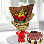 Red Roses & Tiramisu Cake 4 Portions