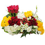Red & Yellow Roses Basket Arrangement