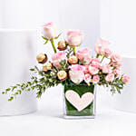 Rocher n Pink Roses Elegant Vase