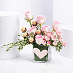 Rocher n Pink Roses Elegant Vase