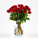 Romantic Red Roses Vase Arrangement