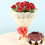 Romantic Roses & Tiramisu Cake 8 Portions